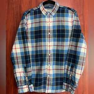 Blue plaid Express button up